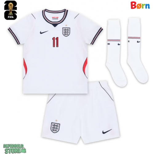 England Marcus Rashford #11 Replika Babytøj Hjemmebanesæt Børn VM 2026 Kortærmet (+ Korte bukser)